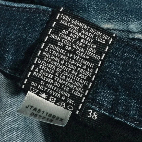 7 For All Mankind Slimmy Jeans Mens 38x32 Dark Wash Blue Denim - Picture 4 of 14